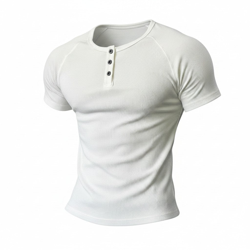 Henley Neck Compression Fit Tees